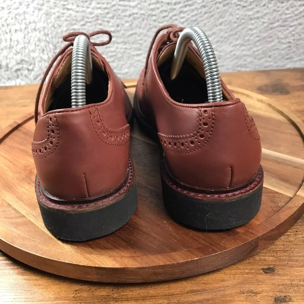 Cole Haan Wingtip Oxford‎ Mens 8.5M Brogue Brown Leather Derby Dress Shoes